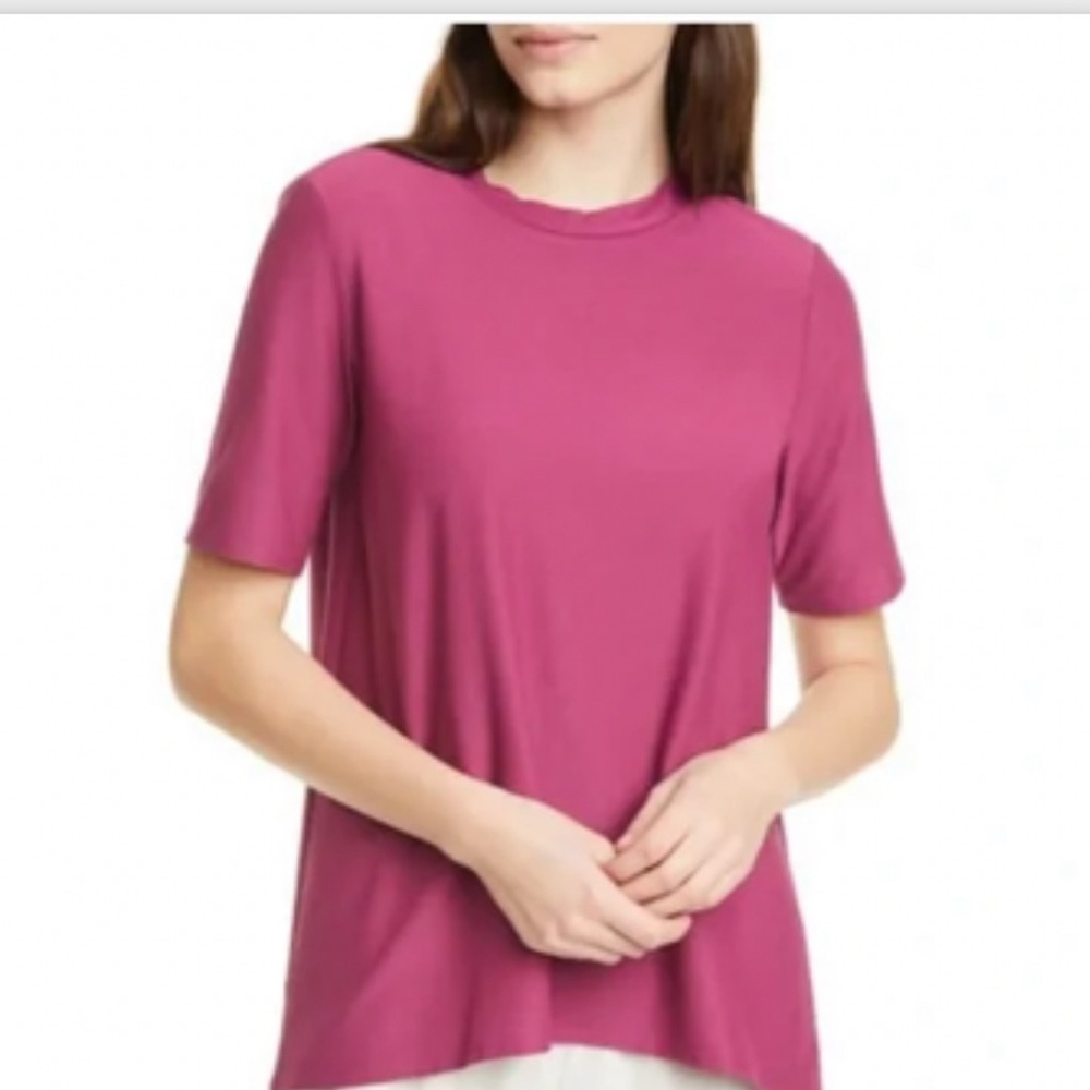 NWT Eileen Fisher Crepe Mock Neck Top in Mum